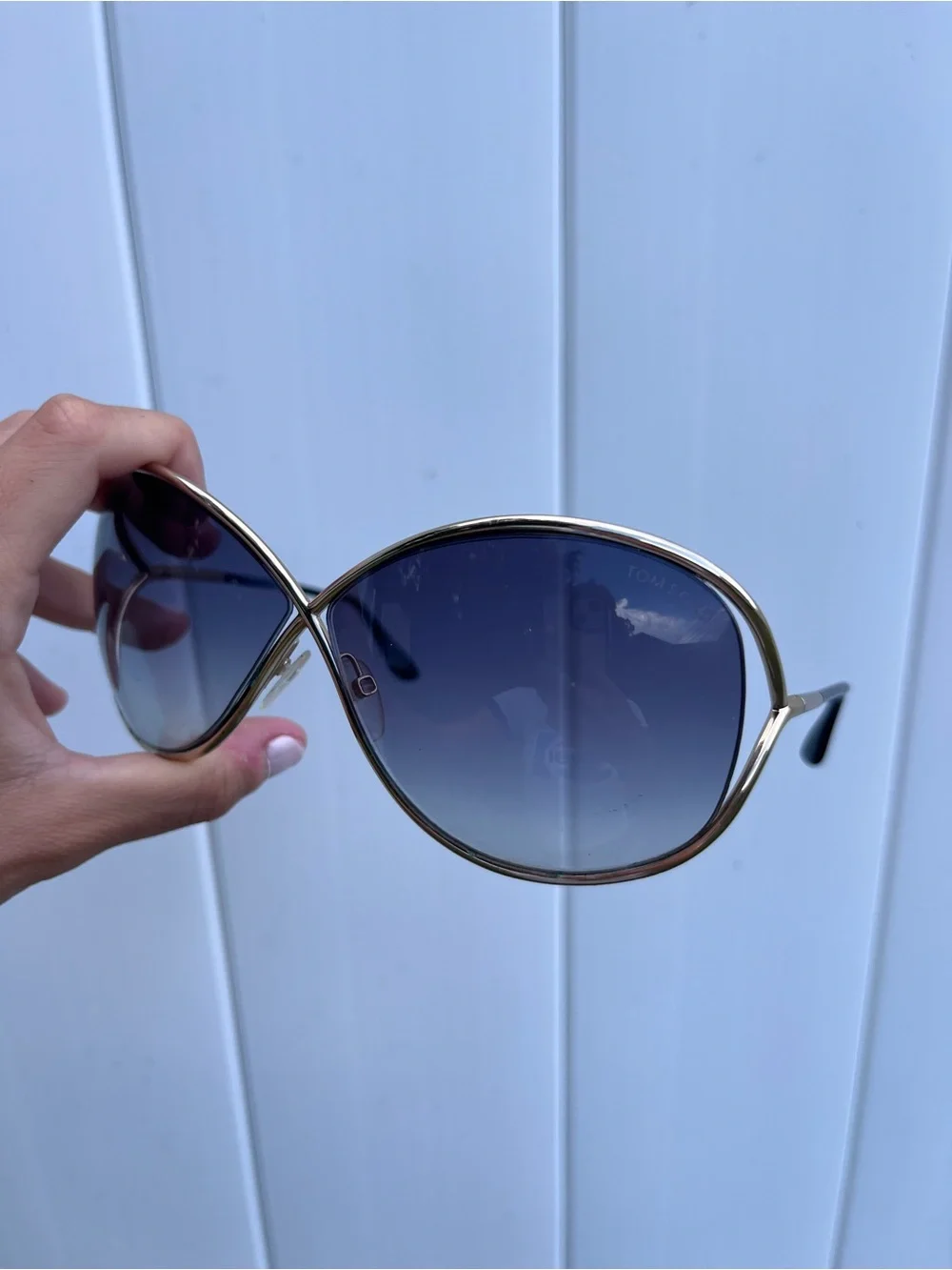 Tom Ford Whitney Gold Oversized Sunglasses As Is